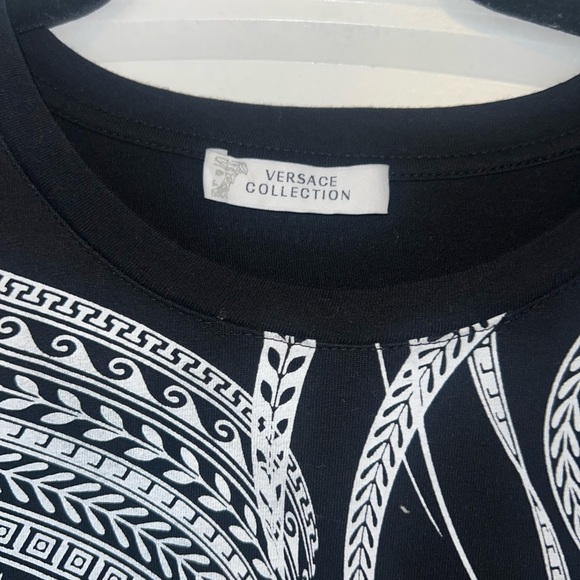 Versace Collection Mens Black & White Pattern Tshirt Size XL - Picture 3 of 6